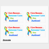 Sticker Rectangulaire conception de ruban de sensibilisation sur l'autis (Feuille)