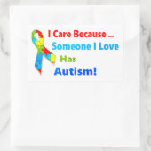 Sticker Rectangulaire conception de ruban de sensibilisation sur l'autis (Sac)