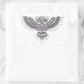 Sticker Rectangulaire Conception de tatouage de hibou de vieille école (Sac)
