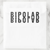 Sticker Rectangulaire Conception de texte bipolaire (Sac)