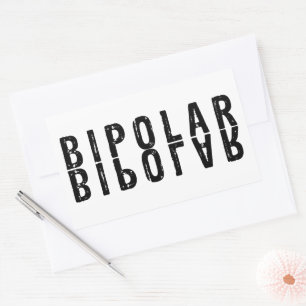 Sticker Rectangulaire Conception de texte bipolaire