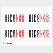 Sticker Rectangulaire Conception de texte bipolaire (Feuille)