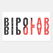 Sticker Rectangulaire Conception de texte bipolaire (Devant)