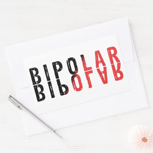Sticker Rectangulaire Conception de texte bipolaire (Enveloppe)