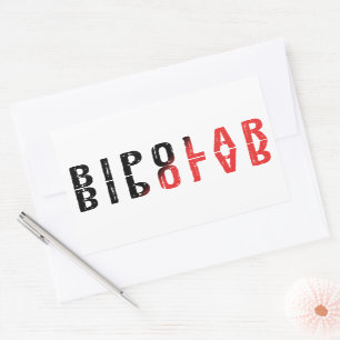 Sticker Rectangulaire Conception de texte bipolaire