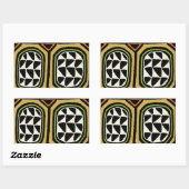 Sticker Rectangulaire Conception de textile Kuba africain (Feuille)