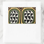 Sticker Rectangulaire Conception de textile Kuba africain (Sac)