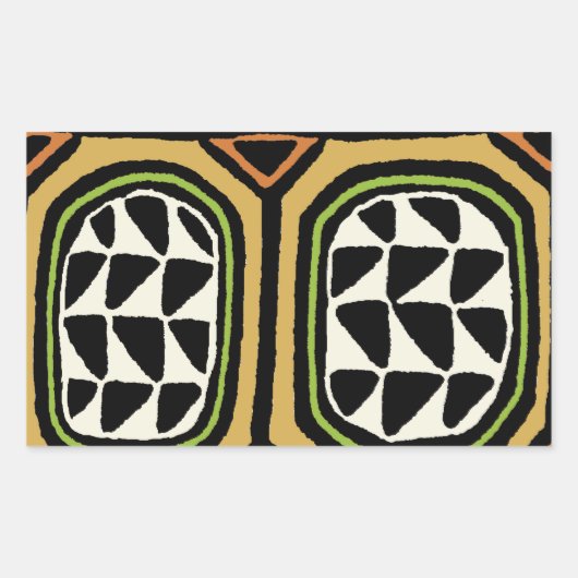 Sticker Rectangulaire Conception de textile Kuba africain (Devant)