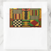 Sticker Rectangulaire Conception de tissu Royal Kente en Afrique (Sac)