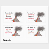 Sticker Rectangulaire Conception de volcan chaud Smokin (Feuille)
