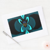 Sticker Rectangulaire Conception de voyants cyan et noir de bord coupant (Enveloppe)
