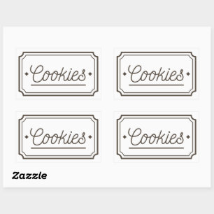 Sticker Rectangulaire Conception d'emblème de boulangerie de biscuits fi