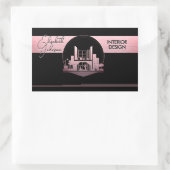 Sticker Rectangulaire Conception d'intérieur ou logo d'architecte noir e (Sac)