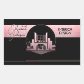 Sticker Rectangulaire Conception d'intérieur ou logo d'architecte noir e (Devant)