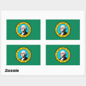 Sticker Rectangulaire Conception du drapeau de l'État de Washington (Feuille)