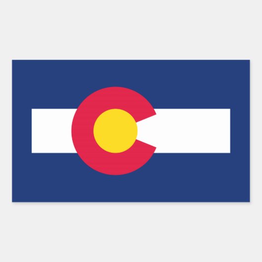 Sticker Rectangulaire Conception du drapeau de l'État du Colorado (Devant)
