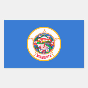 Sticker Rectangulaire Conception du drapeau de l'État du Minnesota
