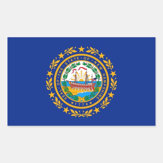 Sticker Rectangulaire Conception du drapeau d'état du New Hampshire (Devant)