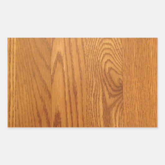 Sticker Rectangulaire Conception du grain en bois clair (Devant)