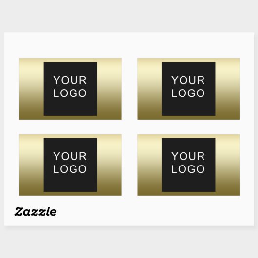 Sticker Rectangulaire Conception du logo de Faux Gold Business (Feuille)