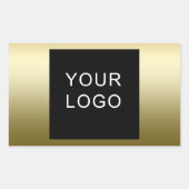 Sticker Rectangulaire Conception du logo de Faux Gold Business (Devant)