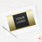 Sticker Rectangulaire Conception du logo de Faux Gold Business (Enveloppe)