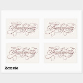 Sticker Rectangulaire Conception élégante de scripts de Bon thanksgiving (Feuille)
