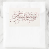 Sticker Rectangulaire Conception élégante de scripts de Bon thanksgiving (Sac)