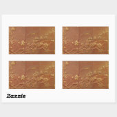 STICKER RECTANGULAIRE CONCEPTION FLORALE EN CUIR UNIQUE (Feuille)