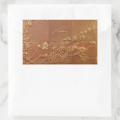 STICKER RECTANGULAIRE CONCEPTION FLORALE EN CUIR UNIQUE (Sac)