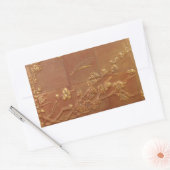 STICKER RECTANGULAIRE CONCEPTION FLORALE EN CUIR UNIQUE (Enveloppe)
