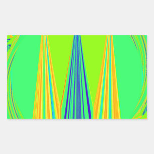 Sticker Rectangulaire Conception géométrique néon audacieuse