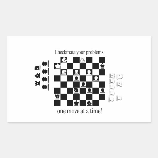 Sticker Rectangulaire Conception Inspirée des Échecs Classiques (Devant)