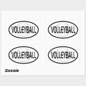 Sticker Rectangulaire Conception ovale de volley-ball (Feuille)