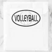 Sticker Rectangulaire Conception ovale de volley-ball (Sac)