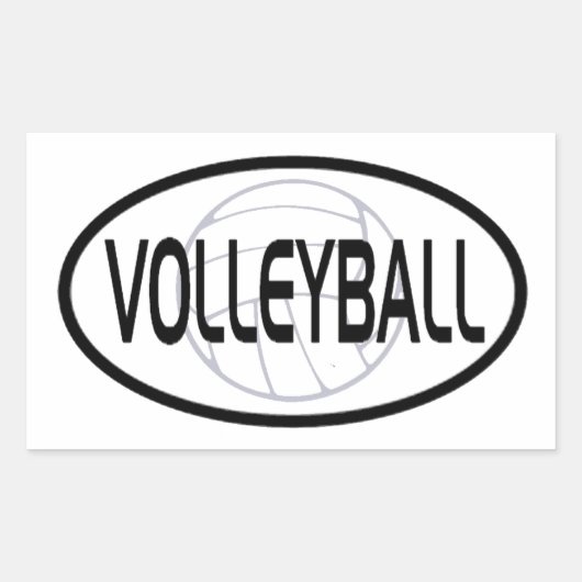 Sticker Rectangulaire Conception ovale de volley-ball (Devant)