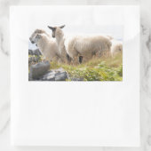 Sticker Rectangulaire Conception risquée - Moutons dans un champ (Sac)