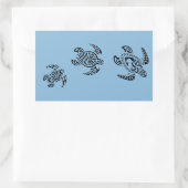 Sticker Rectangulaire Conception Tribale de tortue (Sac)