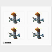 Sticker Rectangulaire Conceptions Bizarres de Tête d'Œuf (Feuille)