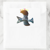 Sticker Rectangulaire Conceptions Bizarres de Tête d'Œuf (Sac)