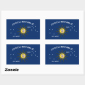 Sticker Rectangulaire Conch Republic Flag (Feuille)