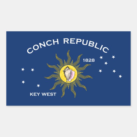 Sticker Rectangulaire Conch Republic Flag (Devant)
