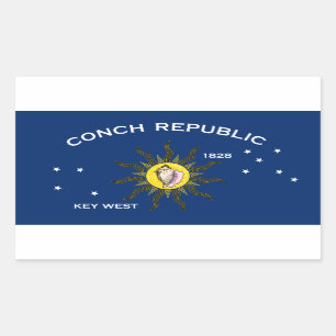 Sticker Rectangulaire Conch Republic Flag