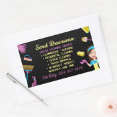 Sticker Rectangulaire Concierge de nettoyage en lettrage manuel (Enveloppe)