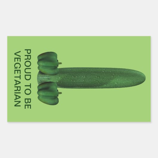 Sticker Rectangulaire Concombre Et Poivrons (Devant)