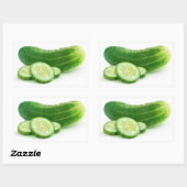 Sticker Rectangulaire Concombre frais avec tranches (Feuille)