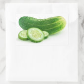 Sticker Rectangulaire Concombre frais avec tranches (Sac)