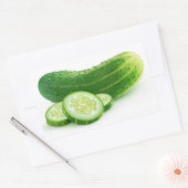 Sticker Rectangulaire Concombre frais avec tranches (Enveloppe)