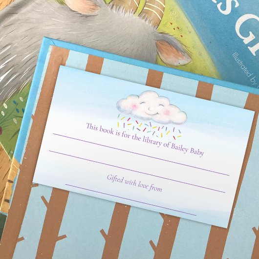 Sticker Rectangulaire Concours de livre d'aquarelle pour bébé nuage