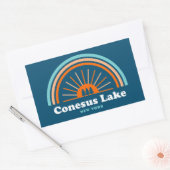 Sticker Rectangulaire Conesus Lake New York Rainbow (Enveloppe)